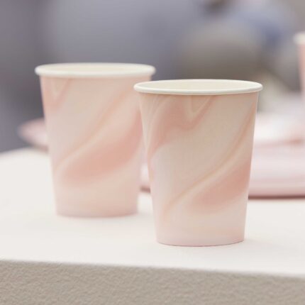 Pahare Pink Marble set de 8
