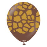 Set 5 baloane 30 cm imprimate – Kalisan Safari Giraffe Chocolate Brown