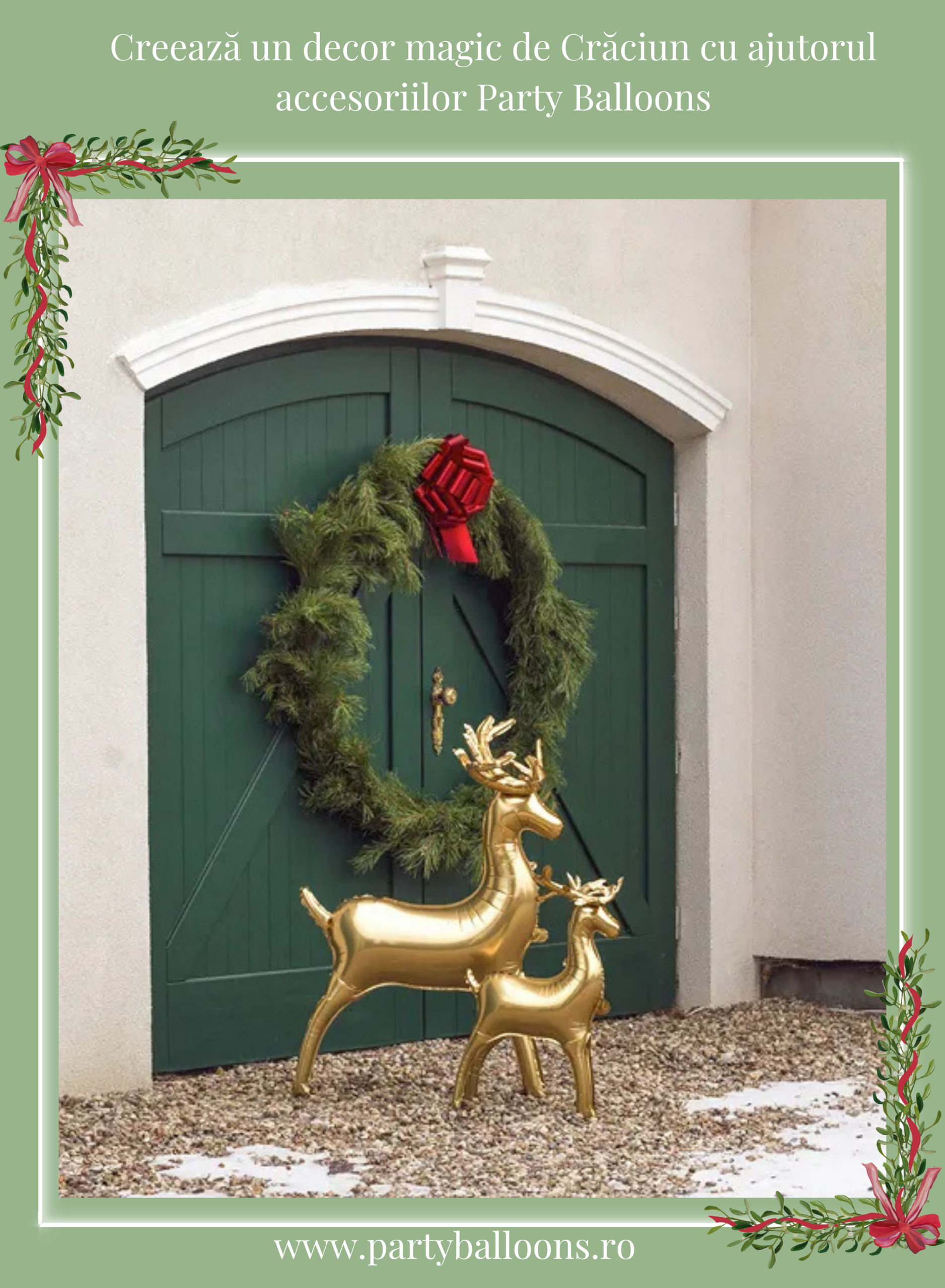 decor de Crăciun cu baloane și accesorii festive
