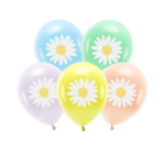 Baloane din latex decorate cu margarete - set de 5