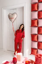 Balon din folie inima cu textul LOVE – 91×85 cm
