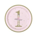Farfurii petrecere de un an, cu Balerina- set de 8