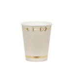 Pahare bej cu imprimeu auriu strălucitor – set de 6