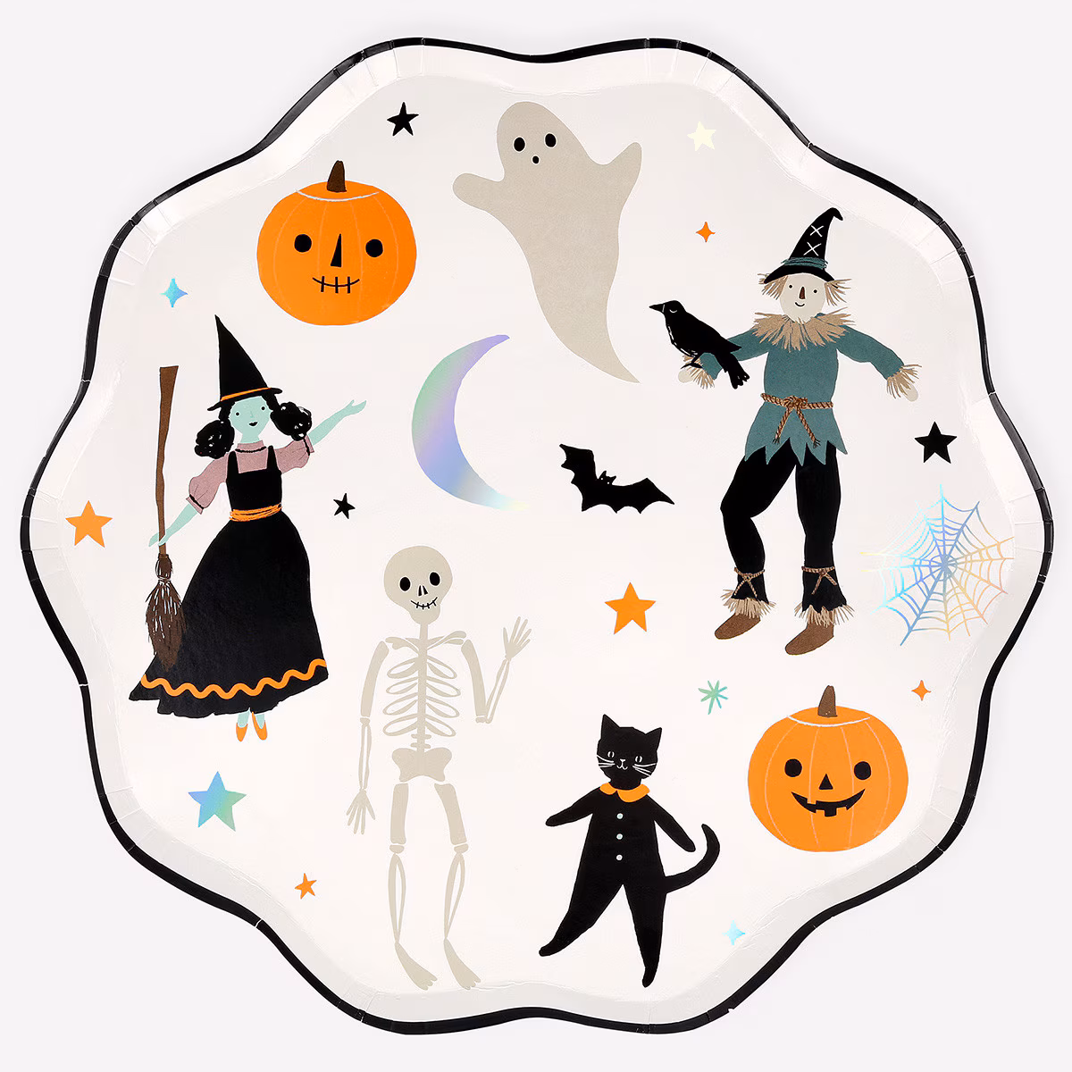 Frfurii imprimeu personaje Halloween, Meri Meri - set de 8 Farfurii imprimeu personaje Halloween, Meri Meri – set de 8