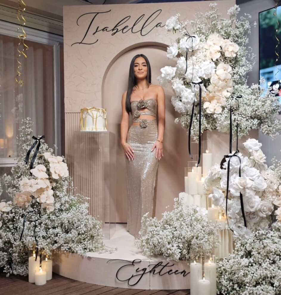 Photocorner cu flori pentru majorat