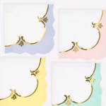 Șervețele pastel elegante cu detalii aurii – stil Rococo- Meri Meri