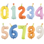 Balon folie Smiley Face cifre 0–9, 86 cm – baloane numere aniversare copii