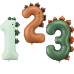 Balon folie cifră dinozaur – decor aniversare copii, petrecere tematică dinozauri