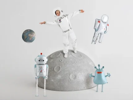 Balon folie astronaut – decor petrecere copii, tematică spațiu & galaxie