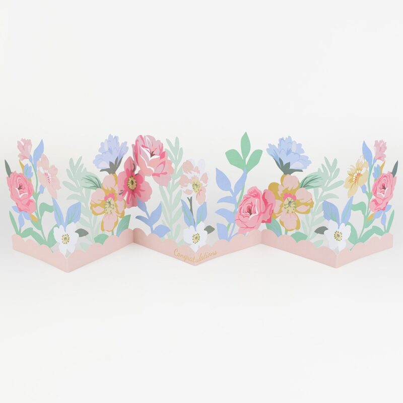 Felicitare florală premium tip accordion – eleganță delicată pentru momente speciale - Meri Meri