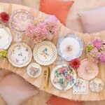 Pahare premium Pink Chintz Bow – eleganță florală și detalii feminine pentru petreceri sofisticate - imagine 2