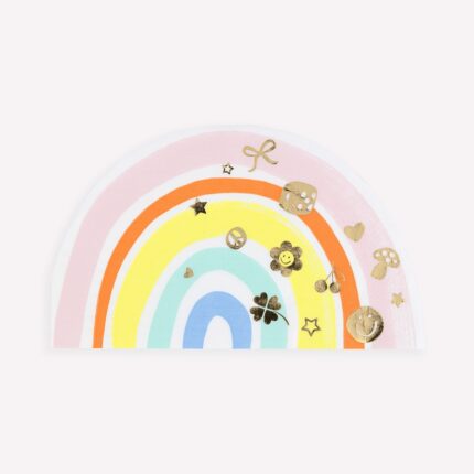 Șervețele premium Charm Party Rainbow – culoare, veselie și detalii aurii pentru petreceri memorabile